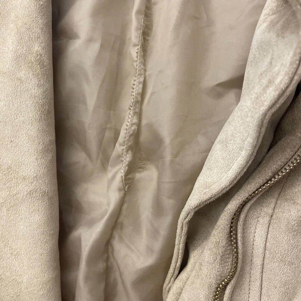 Miami Tan Suede Cropped Jacket. Size Small. Zippers Lined. Soft. Fall Winter - Picture 7 of 9